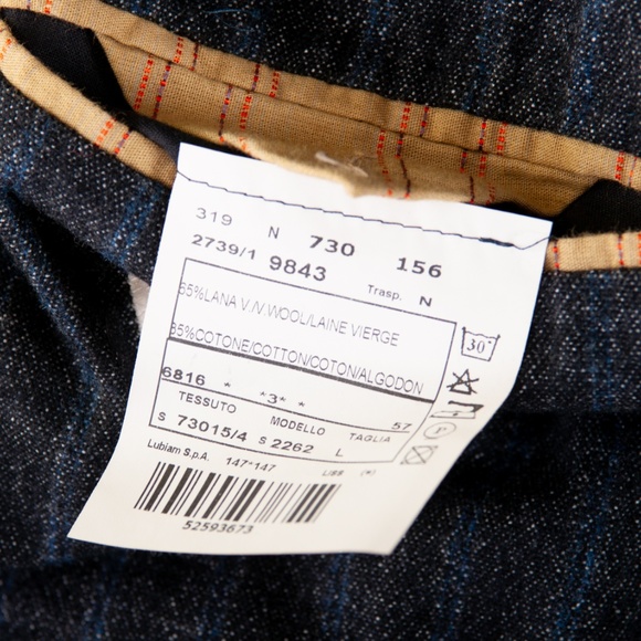 LBM 1911 Charcoal Grey Striped Slim Fit Blazer 46R - Picture 5 of 5